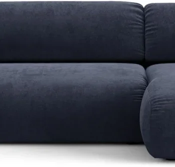 Chaiselongsofa / hjørnesofa Micadoni Ophelia højrevendt 266 cm plads til 4 Liberty 15 strukturstof marineblå