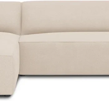 Chaiselongsofa hjørnesofa Micadoni Ruby, venstrevendt 4-personers, beige strukturstof, 273x180 cm, WaterStop