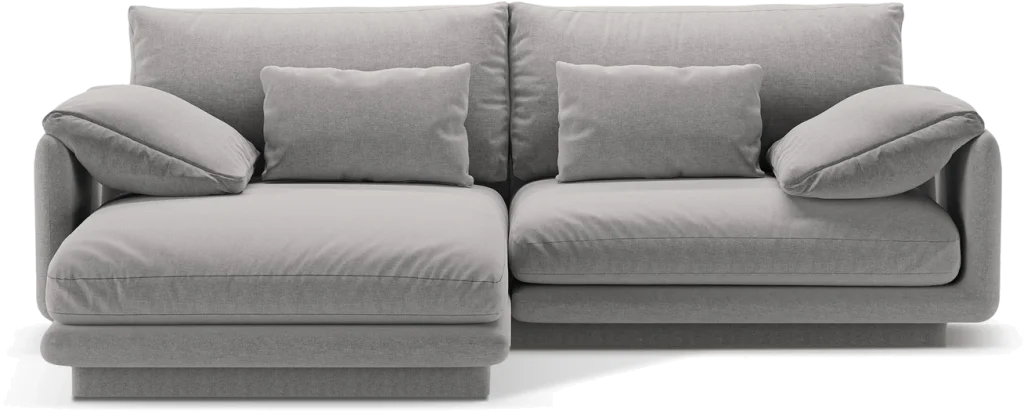 Chaiselongsofa/hjørnesofa Micadoni Torino venstrevendt 220x170 cm lysegrå Wind 84 strukturstof 3-pers. højresistent skum