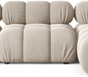 Chaiselongsofa Micadoni Bellis hjørnesofa højrevendt mørk beige velour 4-personers B282xD155xH70 cm