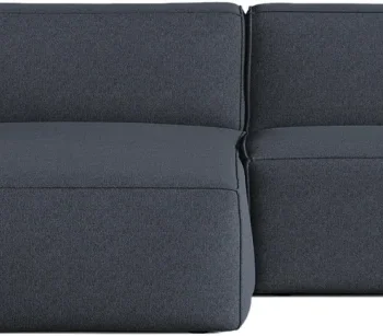 Chaiselongsofa Micadoni Jodie venstrevendt, blå Megan 361 strukturstof, B224 x D162 cm, 3 pers.