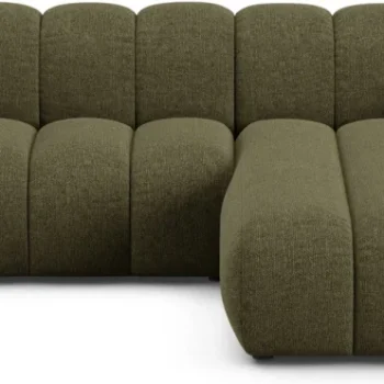 Chaiselongsofa Micadoni Lupine højrevendt 4-personers B260×D177 cm olivengrøn Eden 12 chenille
