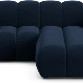 Chaiselongsofa Micadoni Lupine højrevendt kongeblå velour 230x177 cm 3-personers