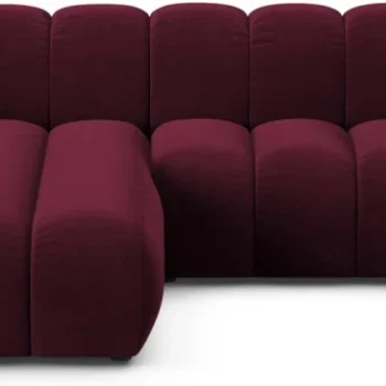 Chaiselongsofa Micadoni Lupine - venstrevendt, velour Venus bordeaux, 260 cm bred, 4-personers