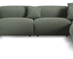 Chaiselongsofa Micadoni Martina, højrevendt 6-personers hjørnesofa 420 cm mosgrøn strukturstof Boston Water Green