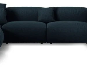 Chaiselongsofa Micadoni Martina venstrevendt 6-personers, denimblå Boston Ocean strukturstof, sædedybde 90 cm, B420xD330 cm