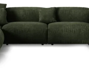 Chaiselongsofa Micadoni Martina, venstrevendt hjørnesofa, grøn velour, B420×D330, sædedybde 90 cm