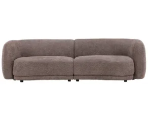 CIELO 3-personers sofa i bouclé polyester 268 x 91 cm - Sort/Brun – Selected by Lepong