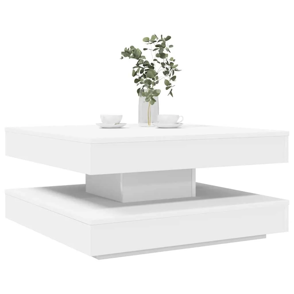 Drejeligt sofabord 70 x 70 x 34,5 cm - hvid – Boligcenter