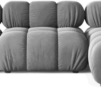 Hjørnesofa chaiselongsofa Micadoni Bellis højrevendt 282 cm lysgrå velour modulopbygget Petproof