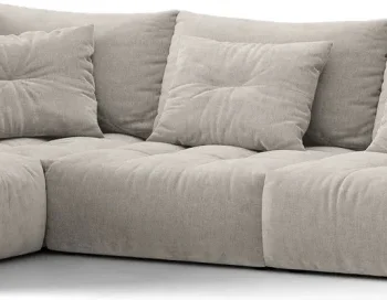 Hjørnesofa chaiselongsofa Micadoni Bloom venstrevendt, 3-pers lysgrå Wind 84 tekstureret stof, B316×D222×H97 cm