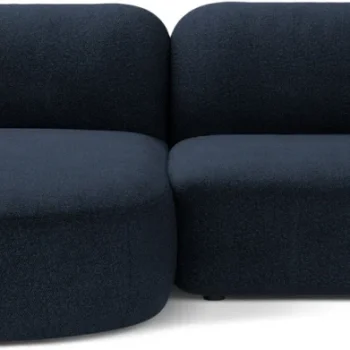 Hjørnesofa/chaiselongsofa Micadoni Kate venstrevendt mørkeblå bouclé 255×176 cm
