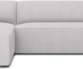 Hjørnesofa chaiselongsofa venstrevendt Micadoni Ruby lys grå strukturstof 273 cm 4-personers