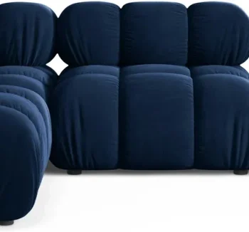 Hjørnesofa Micadoni Bellis kongeblå velour, modulopbygget med chaiselong, B282×D188×H70 cm
