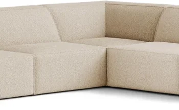 Hjørnesofa Micadoni Jodie 6-personers 283x283 cm beige bouclé chaiselong