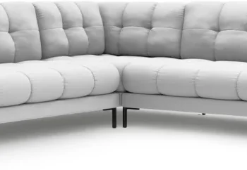 Hjørnesofa Micadoni Mamaia 6 pers 256x256 cm lys grå Neve 80 strukturstof chaiselong