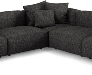Hjørnesofa Micadoni Martina 330x330 cm 5-personers antracit Monet bouclé sædedybde 90 cm