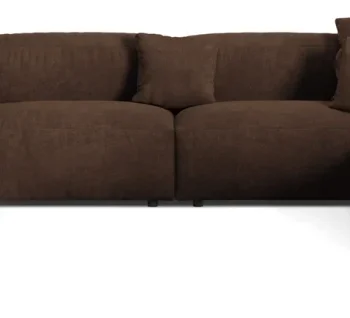 Hjørnesofa Micadoni Martina højrevendt chaiselong velour chokoladebrun B406 D316 6 personer