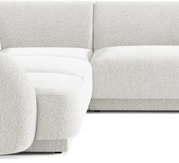 Hjørnesofa Micadoni Miley 5-pers chaiselong 255x255 cm brun bouclé Oeko-Tex