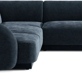 Hjørnesofa Micadoni Miley 5-pers kongeblå chenille 255×255 cm m. chaiselong 218 cm