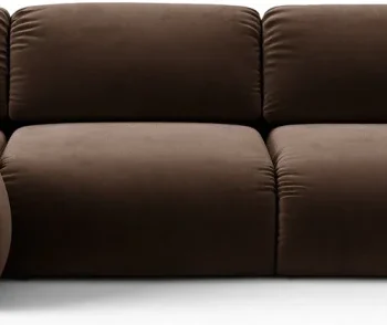 Hjørnesofa Micadoni Ophelia venstrevendt chaiselong 6-pers chokoladebrun velour B297 D164 H84 cm