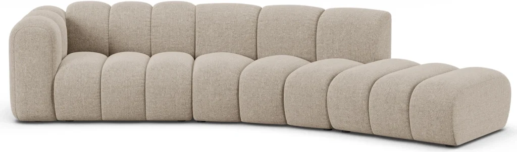 Hjørnesofa venstrevendt Micadoni Lupine chaiselongsofa 335 cm chenille mørk beige