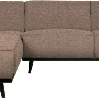 Hjørnesofa WOOOD Statement venstrevendt chaiselong 274x210 cm bouclé nougat