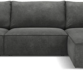 Højrevendt chaiselongsofa hjørnesofa Micadoni Kaelle 308x171 cm mørkegrå chenillestof plads til 4