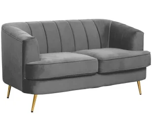 Homeville Andria 2 pers. velour mørkegrå 144x89x79cm