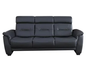 Homeville Bilbao 3 pers. læder sort 196x90x92cm