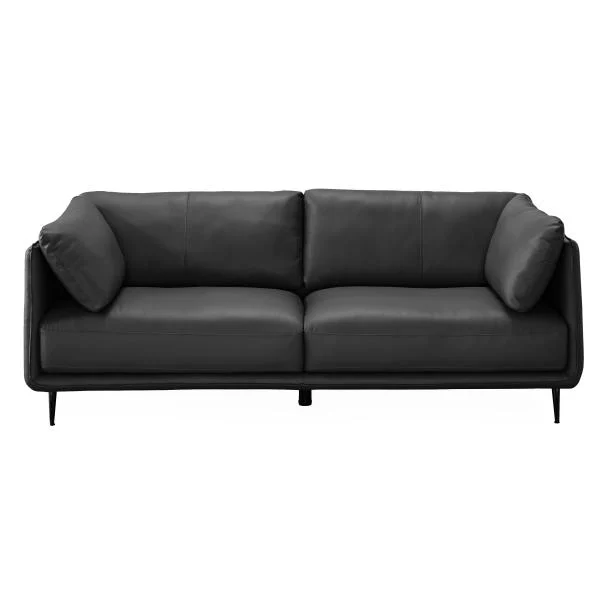 Homeville Lucca 3 pers. læder sort 207x93x82cm