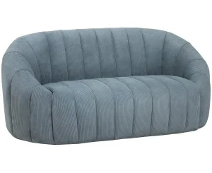 Homeville Parma 2 pers. sofa fløjl dueblå