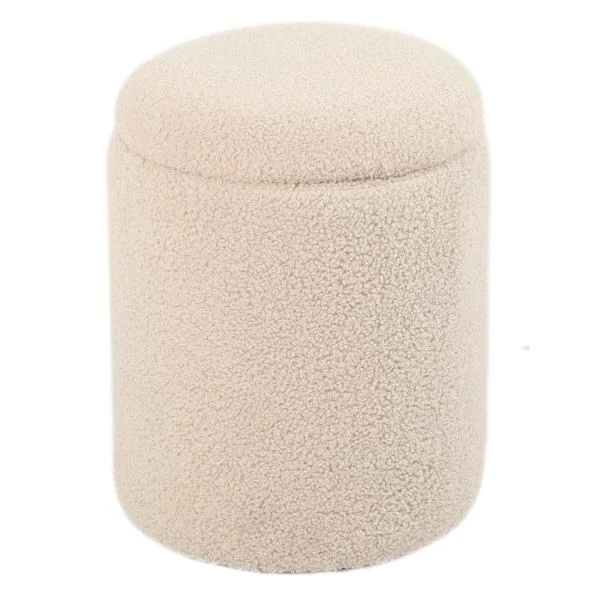 Homeville Sarda med opbevaring teddystof beige 32x32x40cm