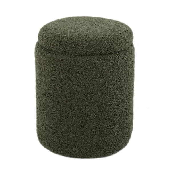 Homeville Sarda med opbevaring teddystof mørkegrøn 32x32x40cm