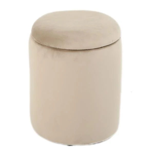 Homeville Sarda med opbevaring velour beige 32x32x40cm