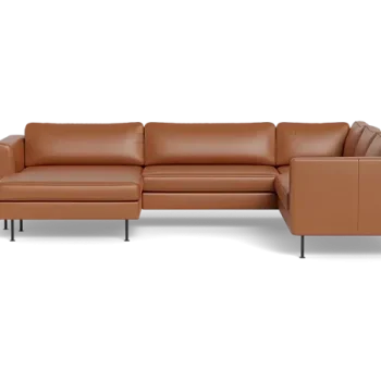 Houston hjørnesofa med XL chaiselong - Cognac - L:234 cm