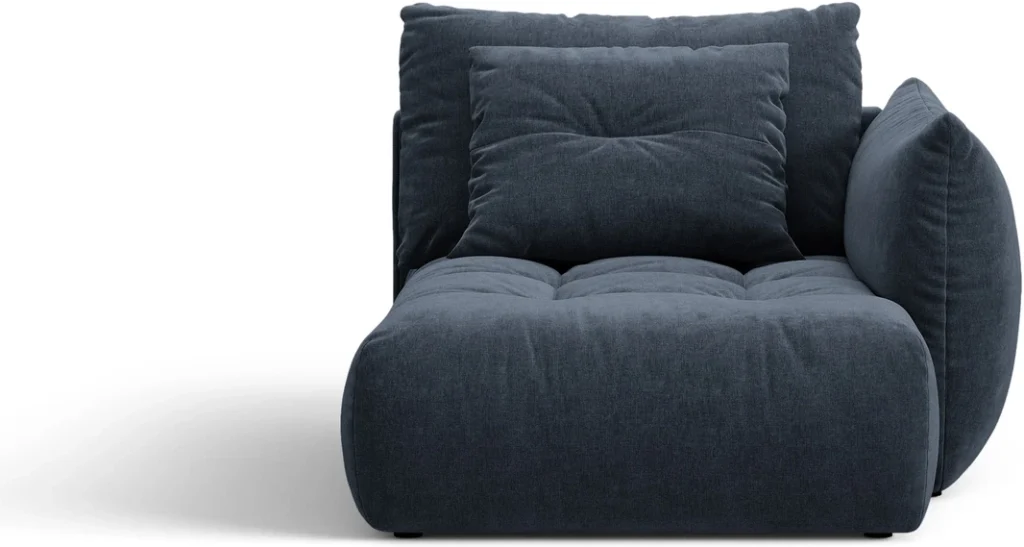 Modulsofa Micadoni Bloom chaiselong højre, marineblå tekstureret Wind 77-stof, H97×B112×D152 cm