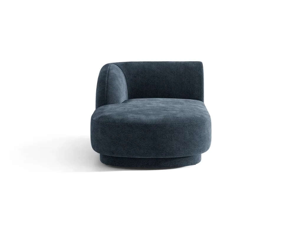 Modulsofa Micadoni Miley chaiselong venstrevendt, kongeblå chenille-stof, 2-personers