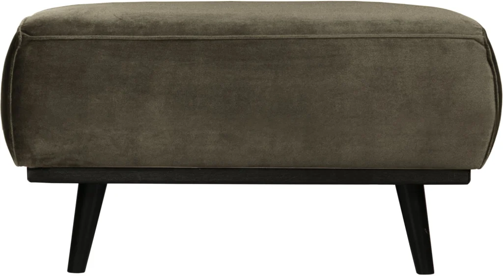 Puf / fodskammel WOOOD Statement, grøn Jarra-velour, H40 x B80 x D55 cm, ben i birketræ