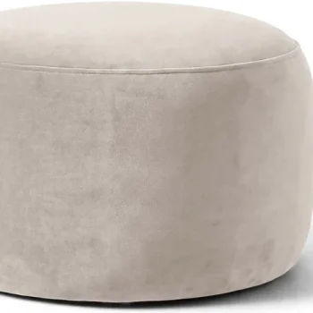 Puf Micadoni Amalta 56x56x37 cm beige velour, fodskammel, LiquidBlocked