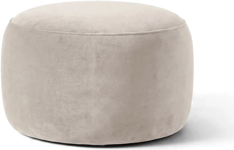 Puf Micadoni Amalta 56x56x37 cm beige velour, fodskammel, LiquidBlocked