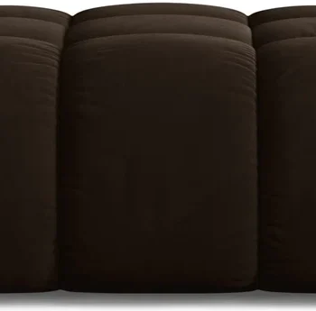 Puf Micadoni Bellis 94x94 cm mørkebrun velour, rummelig puf og fodskammel
