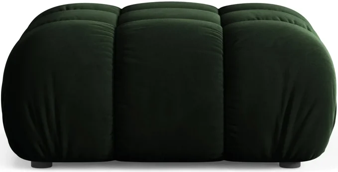 Puf Micadoni Bellis 94x94 H43 cm flaskegrøn Venus-velour - fodskammel, Easy Clean, petproof