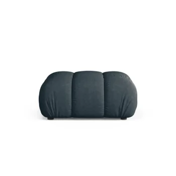 Puf Micadoni Bellis - fodskammel i Liberty strukturstof, dyb petrol, 94x94 cm, H43