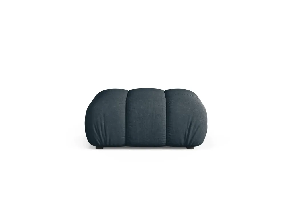 Puf Micadoni Bellis - fodskammel i Liberty strukturstof, dyb petrol, 94x94 cm, H43