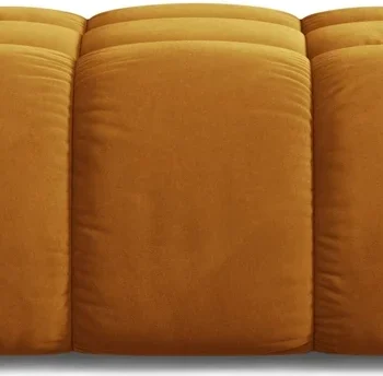 Puf Micadoni Bellis gul Venus-velour 94×94 H43 cm, slidstærk, Cleanaboo, petproof