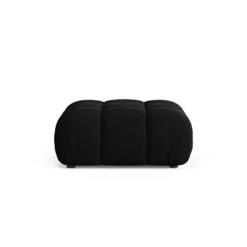 Puf Micadoni Bellis - Sort velour, 94x94 cm H43, modulær siddepuf