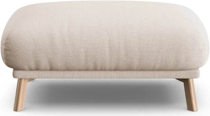 Puf Micadoni Naomi beige strukturstof Liberty rummelig siddepuf/fodskammel 100x70x41 cm