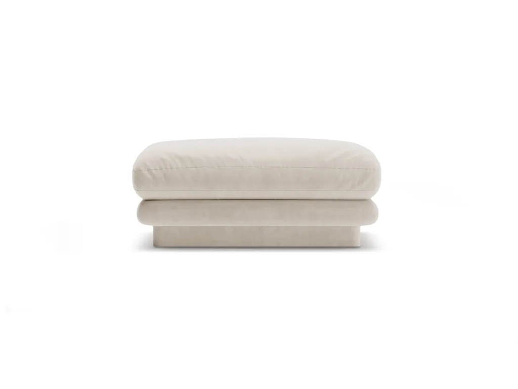Puf Micadoni Torino | Velour fodskammel, lys beige Casino Pearl 80x80 H41 cm