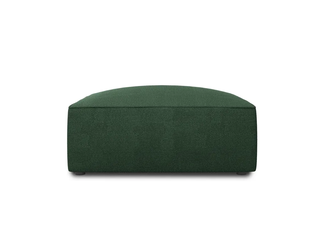 Puf/ottoman Micadoni Ruby 93×93 cm H40 cm grøn ternet strukturstof, polstret, WaterStop